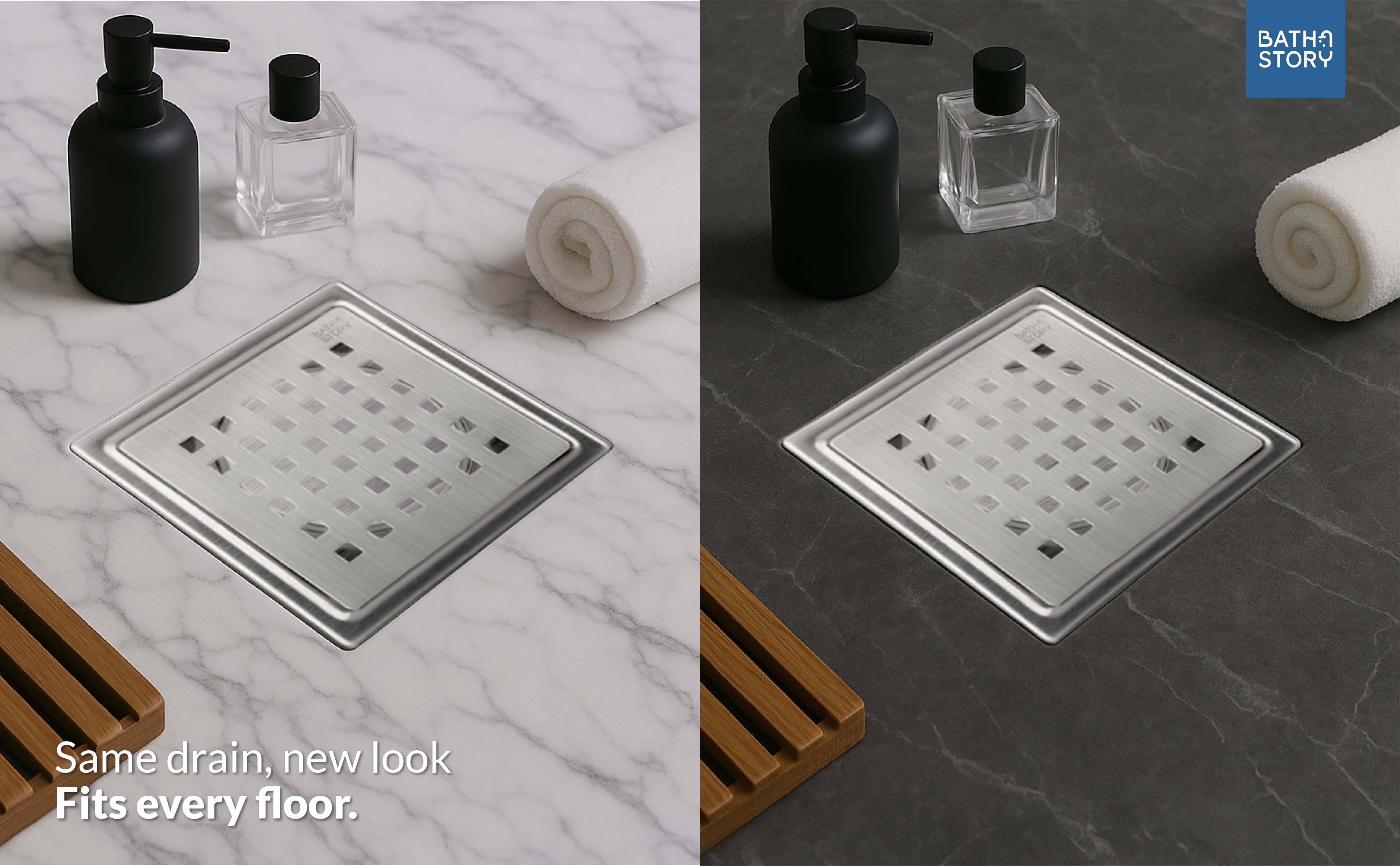 Grid Lagoon Swirl Square Floor Drain 5