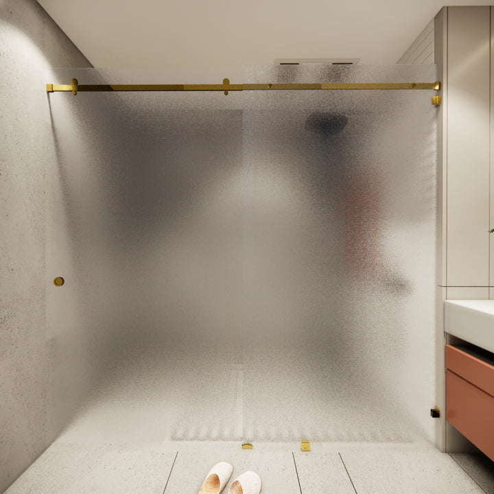 Sliding Gold Frosted Shower Enclosures