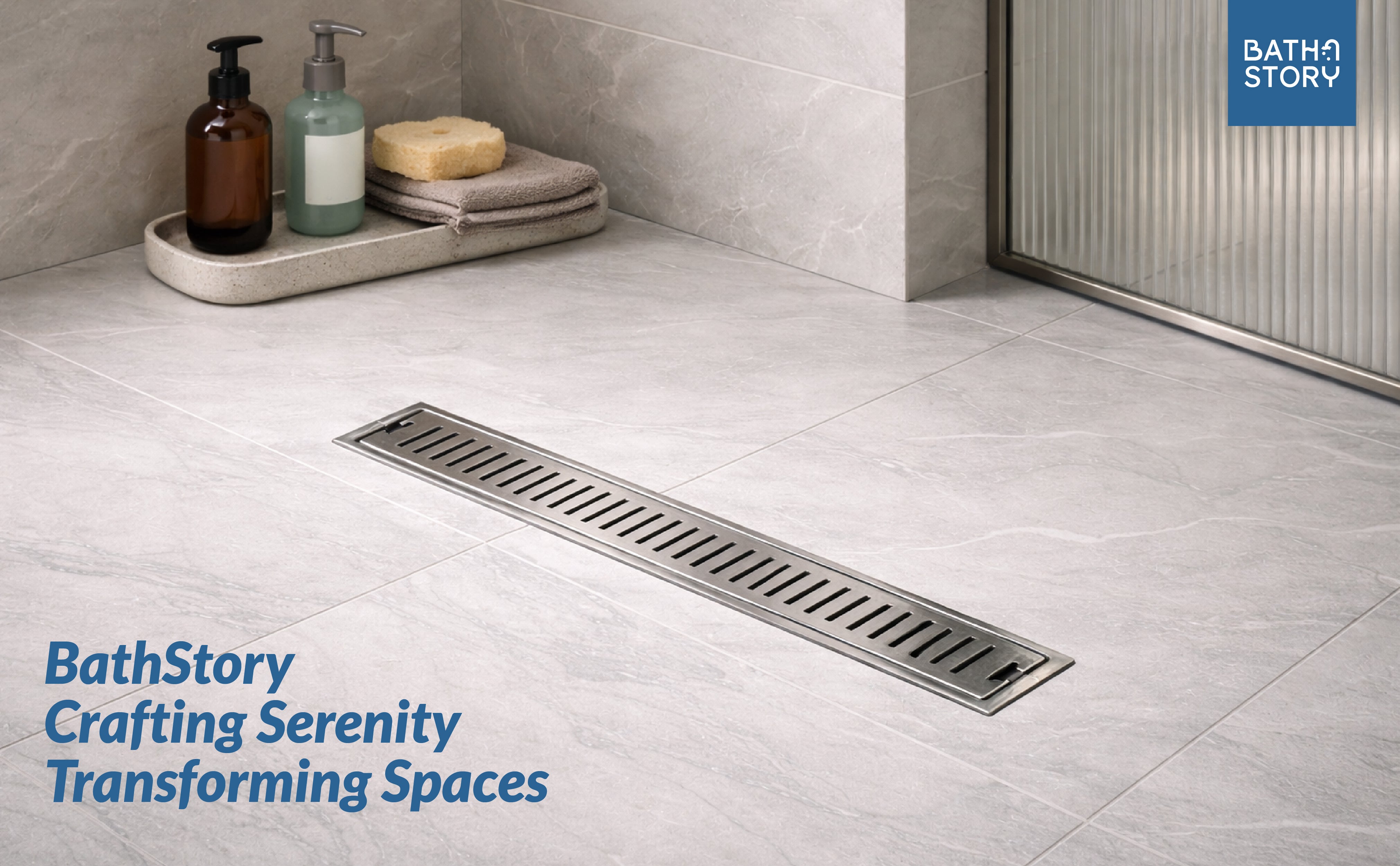 Linea Shower Channel Drain 24”x4” with cockroach trap (Center hole) A+ Banner 1