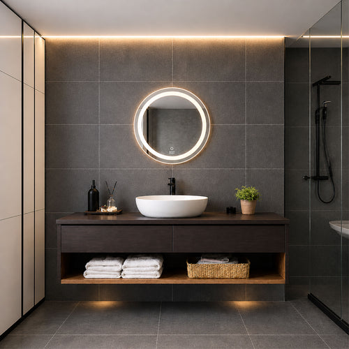 Round LED Mirror 24" × 24"