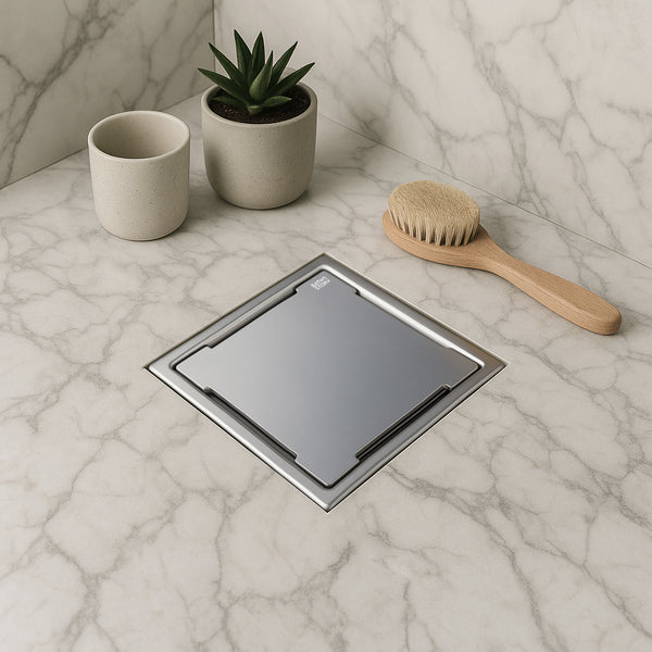 Drip Lagoon Swirl Square Floor Drain 5"x5" with cockroach trap